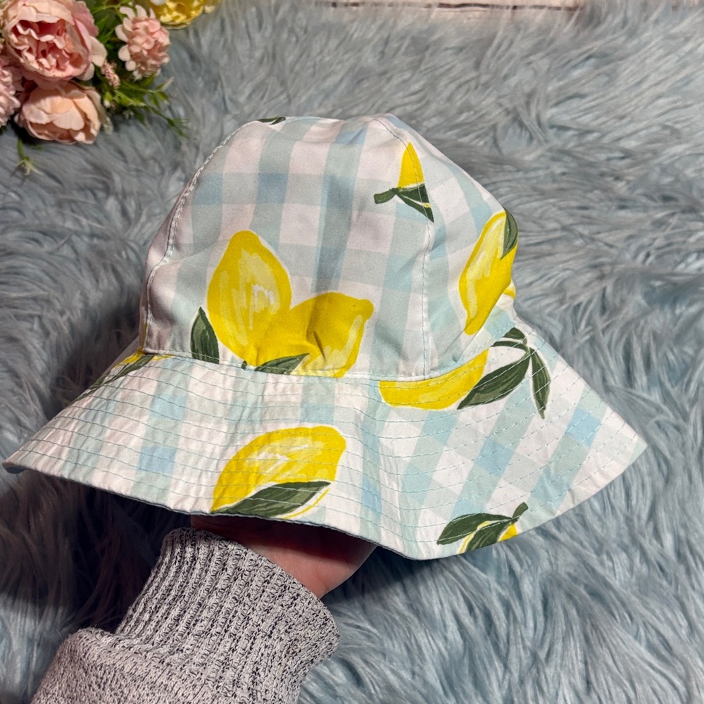 NWT Carters Lemon Reversible Bucket Hat sz 12-24M